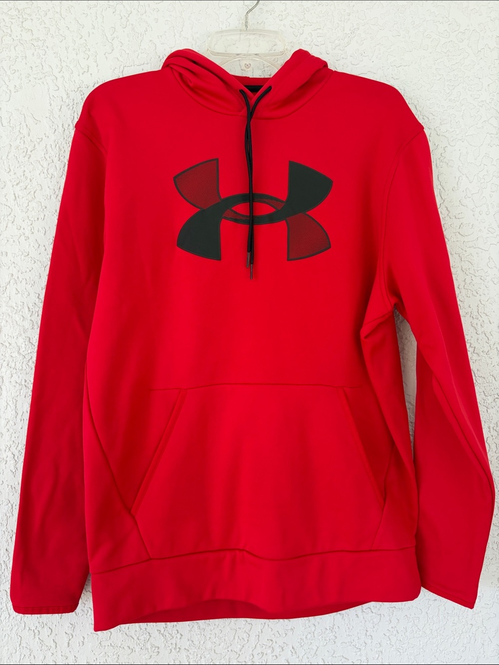 Under Armour Red  loose fit Pullover Hoodie with Black Logo size M